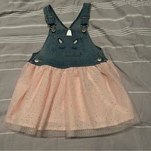 NEW 3T OshKosh b’gosh denim unicorn skirtall jumper nwt pink tulle